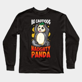 Cute & Funny Be Cautious Naughty Panda Baby Bear Long Sleeve T-Shirt